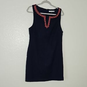 Trina Turk Dark Blue Mini Dress with Red Details